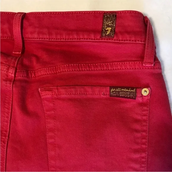 7 For All Mankind Red Skinny Jeans - Picture 4 of 7